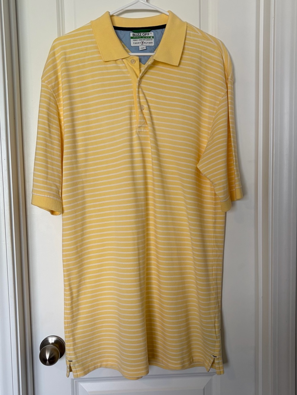 Tommy Hilfiger- Yellow Striped Polo Shirt
Size L